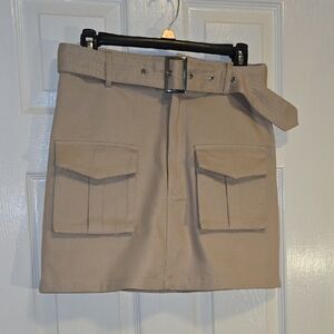 SHEIN Khaki Skirt with Belt